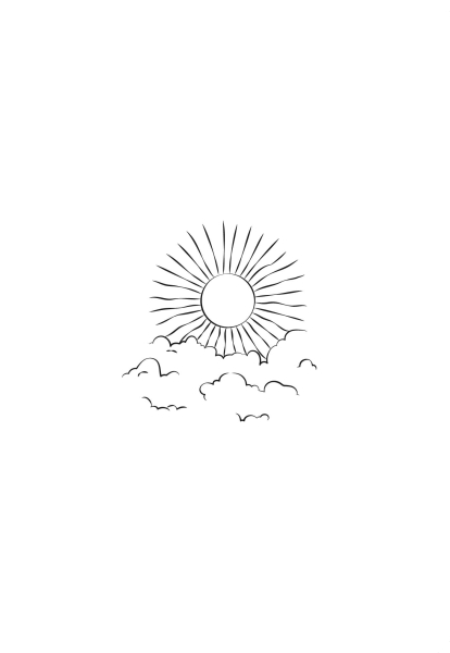 Klappkarte – Sonne mit Wolken