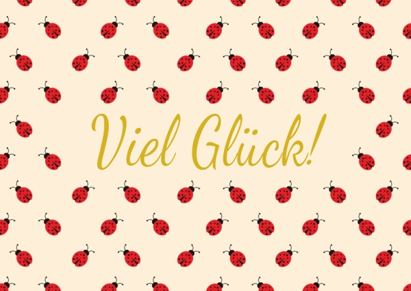 Postkarte mit Veredelung – Viel Glück