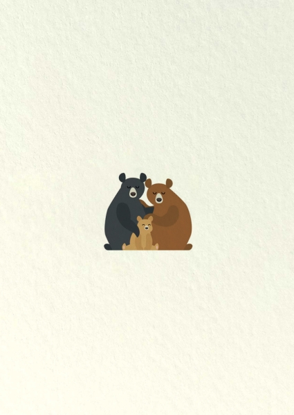 Postkarte – Bärenfamilie
