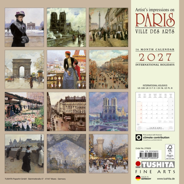 Kalender 2027Paris – Ville des Arts