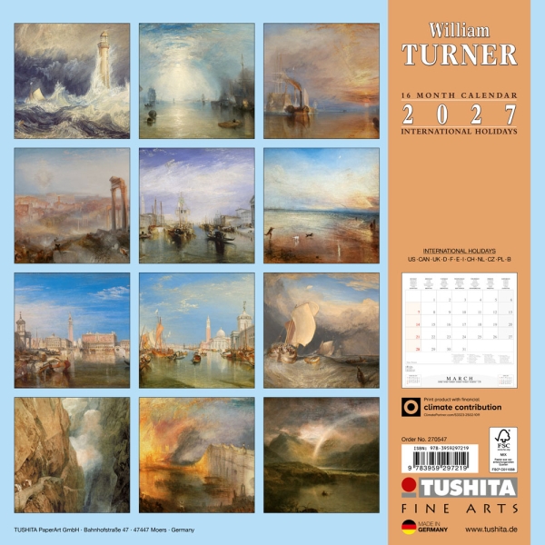 Kalender 2027William Turner