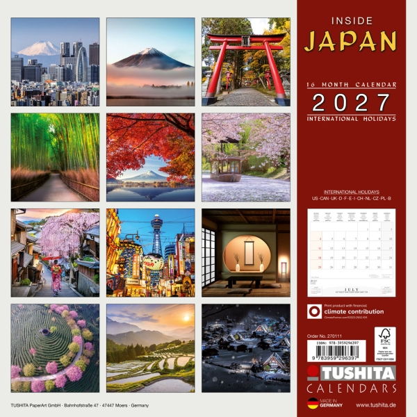 Calendar 2027Inside Japan