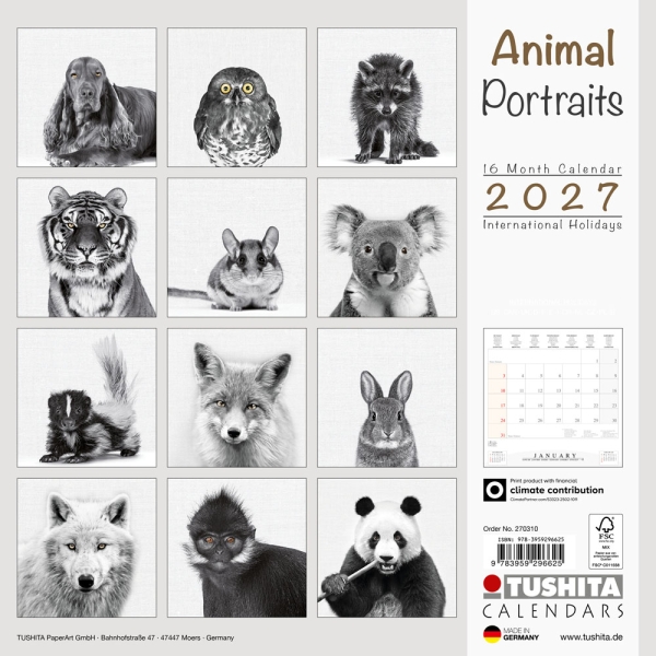 Calendar 2027Animal Portraits