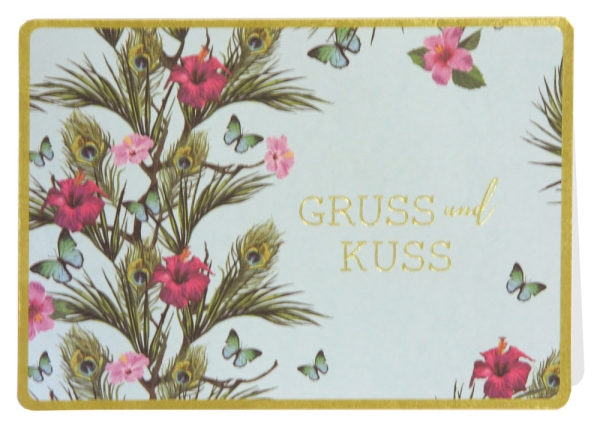 Klappkarte mit Veredelung – Gruß und Kuss