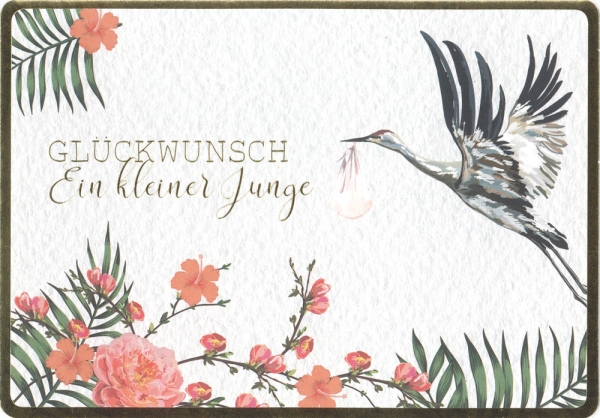 Klappkarte mit Veredelung – Glückwunsch ein kleiner Junge