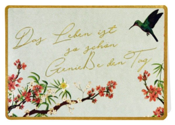 Klappkarte mit Veredelung – Das Leben ist so schön. Genieße den Tag