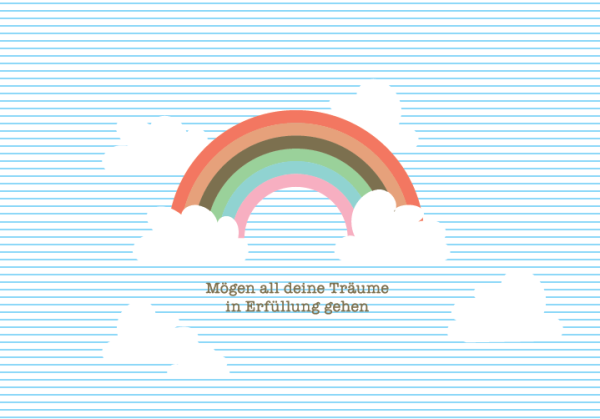 Klappkarte mit Veredelung – Mögen all Deine Träume in Erfüllung gehen