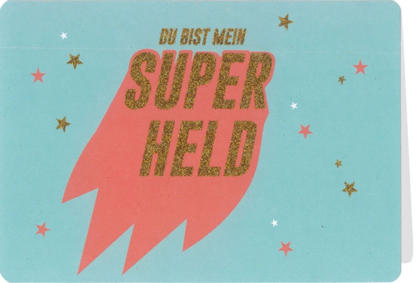 Klappkarte mit Veredelung – Du bist mein Super Held