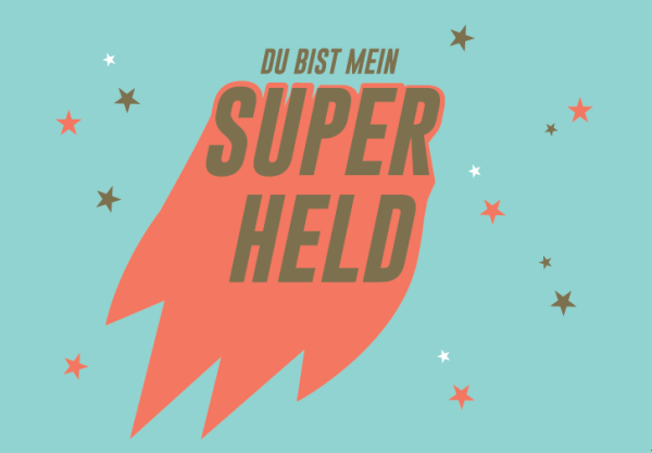 Klappkarte mit Veredelung – Du bist mein Super Held