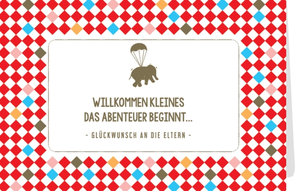 Klappkarte mit Veredelung – Willkommen Kleines ...