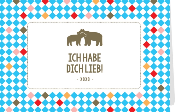 Klappkarte mit Veredelung – Ich habe Dich lieb