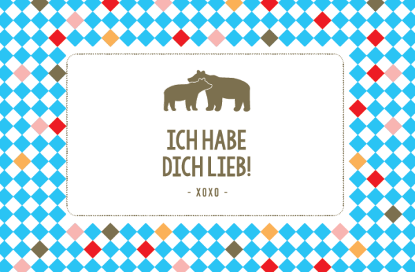 Klappkarte mit Veredelung – Ich habe Dich lieb