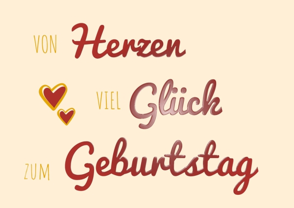 Postkarte mit Veredelung – Von Herzen viel Glück
