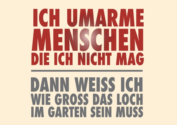 Postkarte mit Veredelung – Ich umarme Menschen