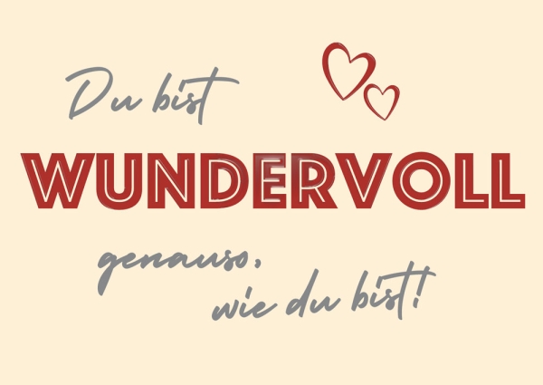 Postkarte mit Veredelung – Du bist wundervoll