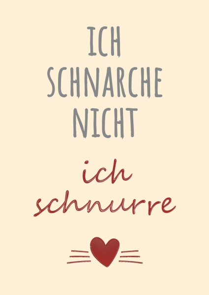 Postkarte mit Veredelung – Ich schnarche nicht