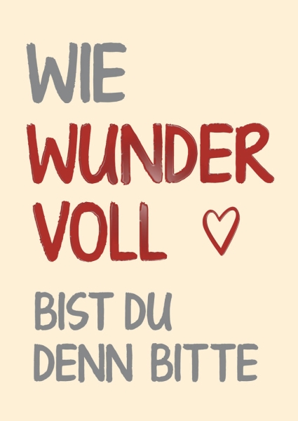 Postkarte mit Veredelung – Wie wundervoll