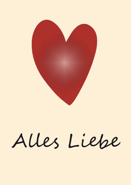 Postkarte mit Veredelung – Alles Liebe