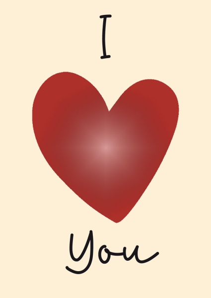 Postkarte mit Veredelung – I love you