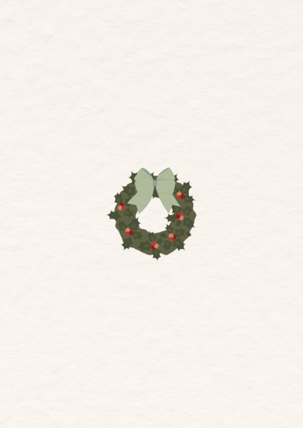 Postkarte - Weihnachtskranz