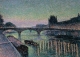 Postkarte Maximilien Luce - Le Louvre et le pont du Carrousel, la nuit