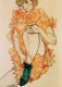 Postkarte Egon Schiele - The green Stocking