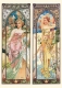 Postkarte Postkarte Alphonse Mucha - Die Zeiten des Tages