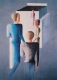 Postkarte Oskar Schlemmer - Vier Figuren und ein Würfel