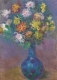Postkarte Claude Monet - Vase of chrystanthmums