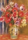 Postkarte Auguste Renoir - Vase mit Tulpen und Anemonen