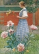 Postkarte Carl Larsson - Lisbeth mit Pfingstrosen