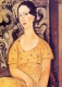 Postkarte Amedeo Modigliani – young woman in a yellow dress (Madame Modot)