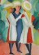 Postkarte August Macke – three girls in a yellow straw hats