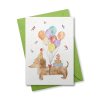 Dackel mit Ballons - Grußkarte aus Samenpapier