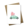 Embossed Greeting Card - Auto mit Herz