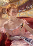 Mary Casatt - Woman with a Pearl Necklace in a Loge