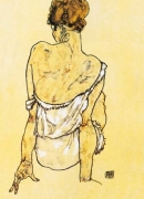 Egon Schiele - Seated Woman in Underwear