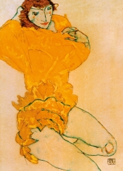 Egon Schiele - Woman undressing