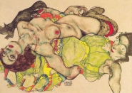 Egon Schiele - Weibliches Liebespaar