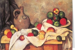 P. Cezanne - Still life with curtain, jug and compotier