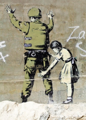 Banksy - Stop - control, Barrier wall, Israel
