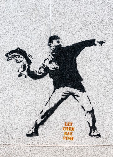 Banksy - Let them eat fish
