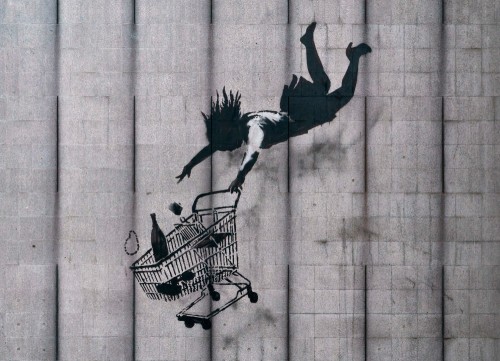 Banksy - Falling Shopper