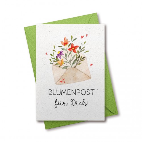 Blumenpost fr Dich - Grukarte aus Samenpapier