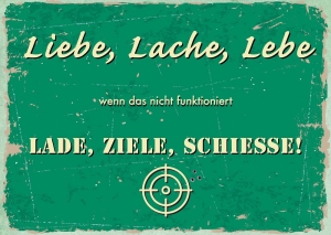 Postkarte – Liebe, Lache, Lebe Postkarte – Liebe, Lache, Lebe