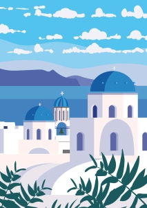 Postkarte – Vintage Travel - Santorini, Greece Postkarte – Vintage Travel - Santorini, Greece