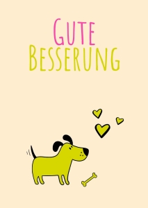 Postkarte mit Veredelung – Gute Besserung Postkarte mit Veredelung – Gute Besserung