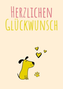Postkarte mit Veredelung – Herzlichen Glückwunsch Postkarte mit Veredelung – Herzlichen Glückwunsch