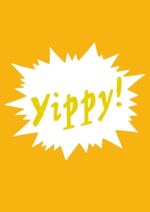 Postkarte mit Veredelung – Yippy Postkarte mit Veredelung – Yippy