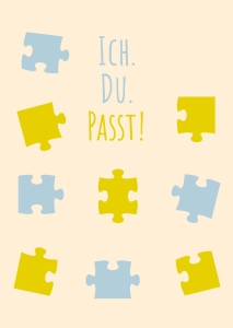 Postkarte mit Veredelung – Ich Du Passt Postkarte mit Veredelung – Ich Du Passt